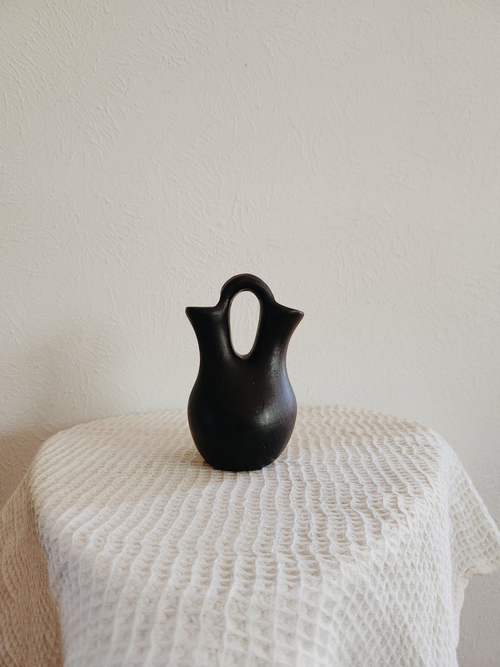 Black nature pottery vessel | bold ceramics | Handmade | Vintage Pottery